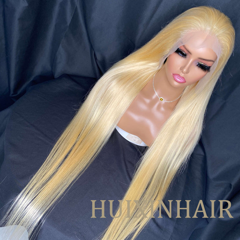 Straight 613 13X6 Transparent Lace Frontal Wig 34''