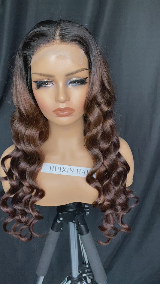 1B Brown Body Wave 4X4 Wig 24''