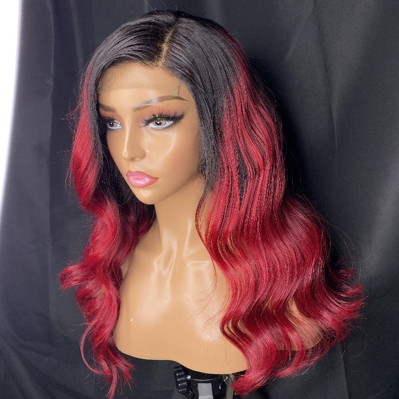 1b/99j wavy blunt closure wig