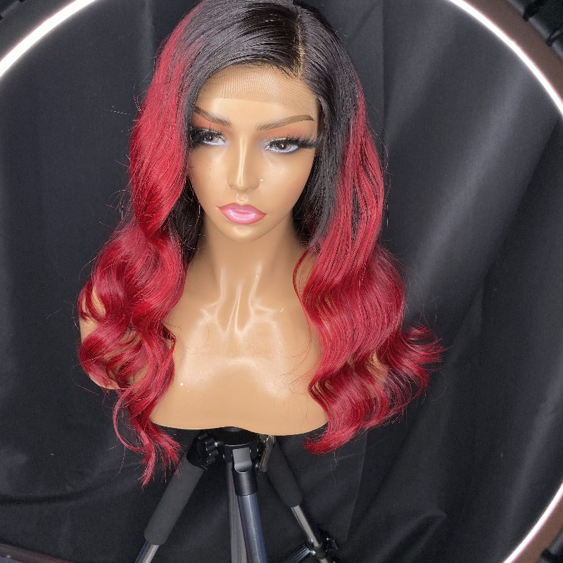 1b/99j wavy blunt closure wig