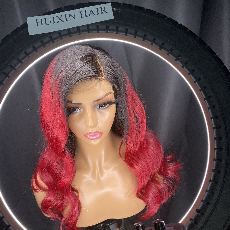 1b/99j wavy blunt closure wig