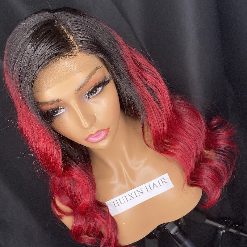 1b/99j wavy blunt closure wig