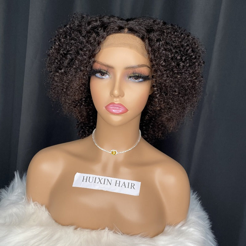 Kinky curly 4x4 lace closure wig 8"