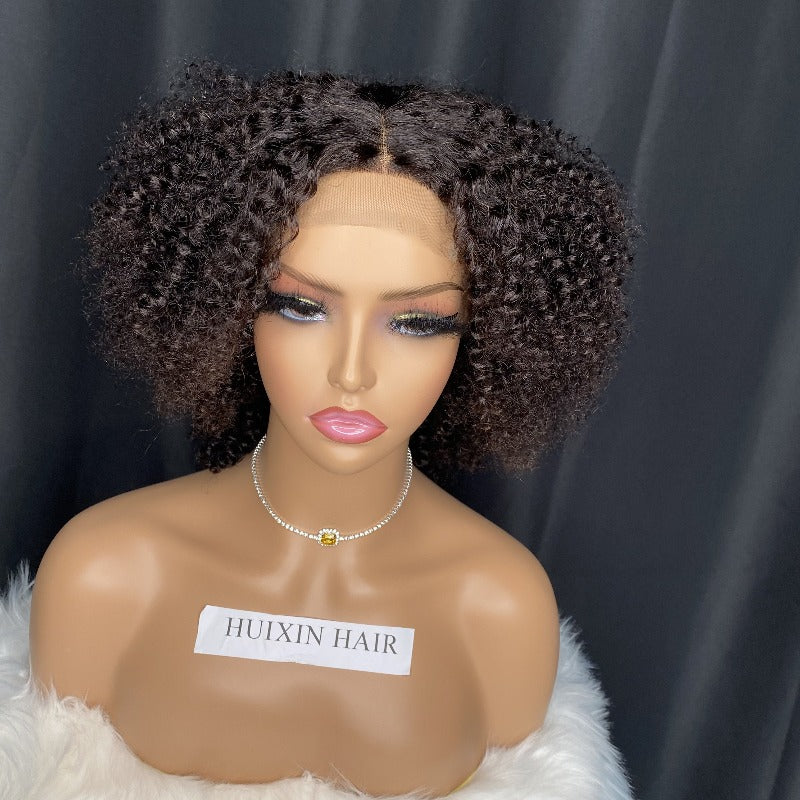 Kinky curly 4x4 lace closure wig 8"