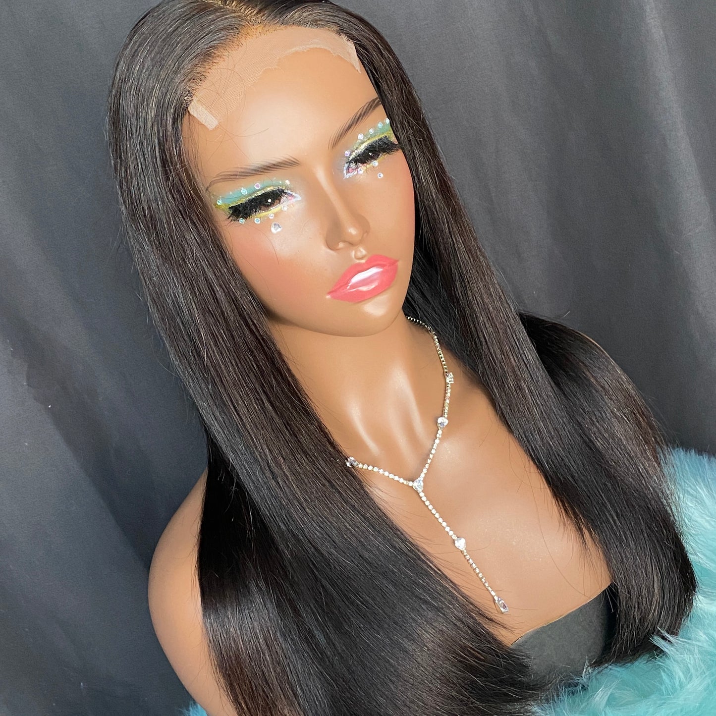 natural color straight 4x4 lace closure wig 18”