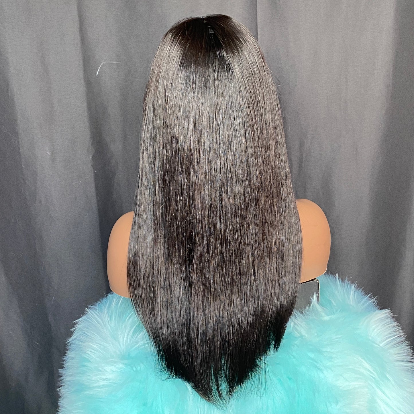 natural color straight 4x4 lace closure wig 18”