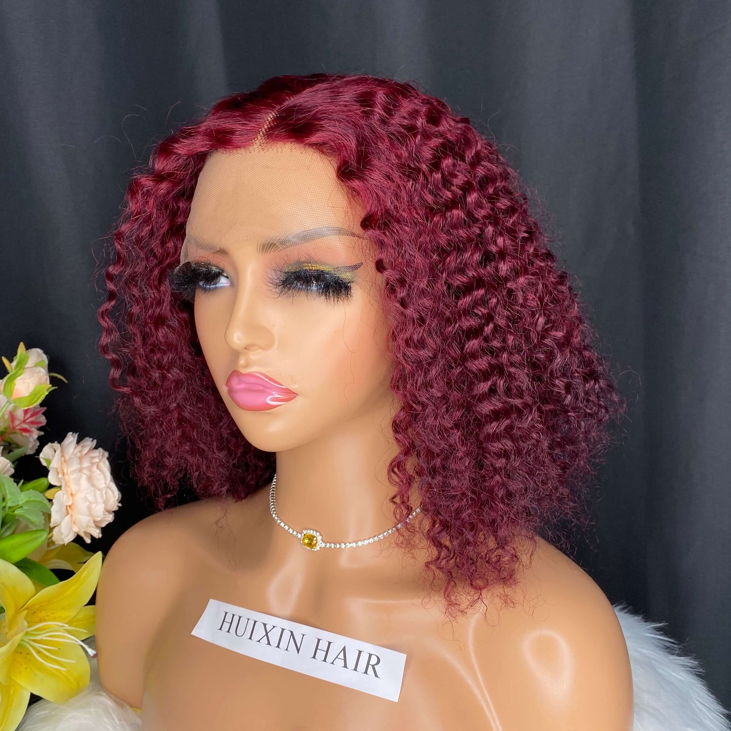 Burgundy Deep Wave T Part Wig