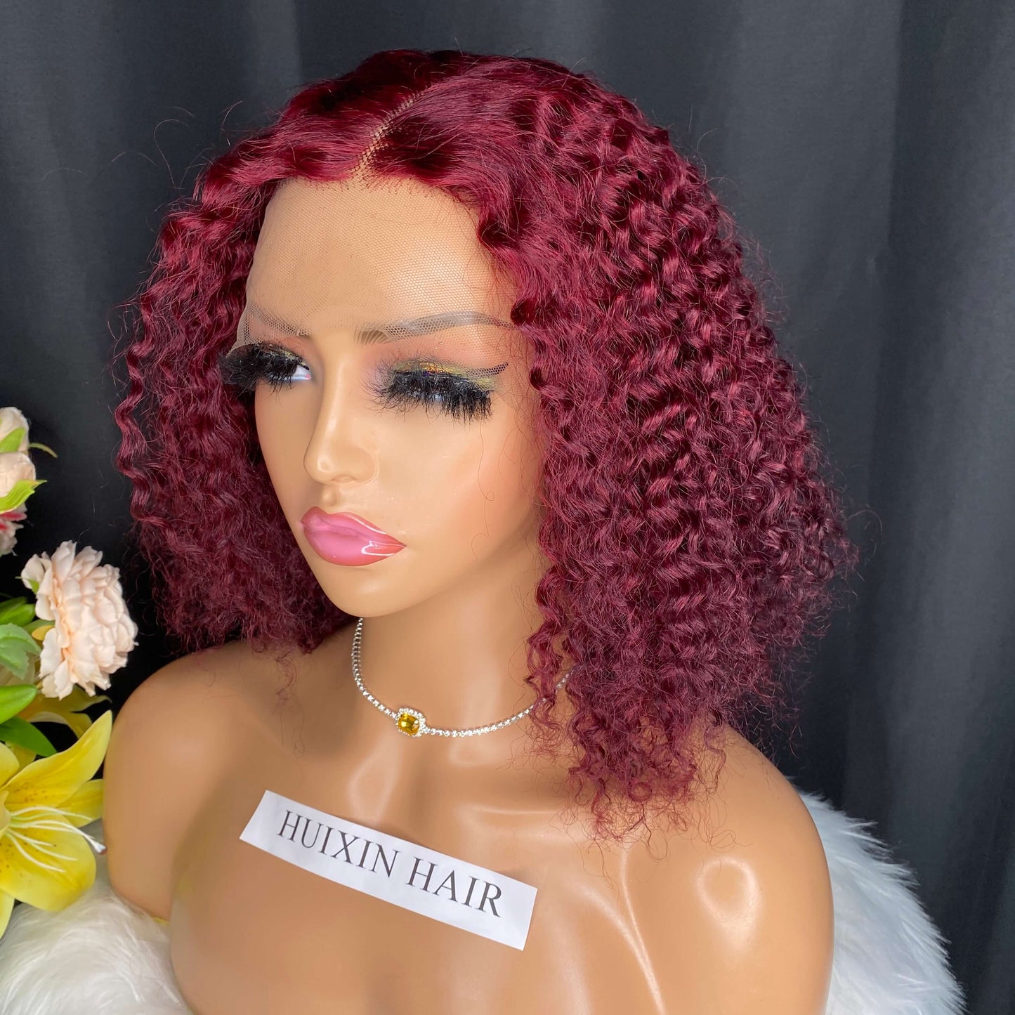 Burgundy Deep Wave T Part Wig