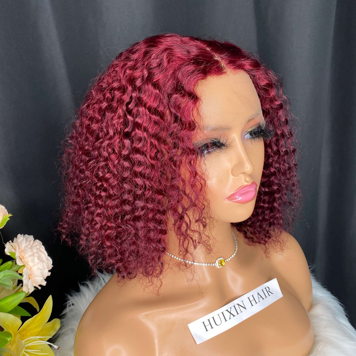 Burgundy Deep Wave T Part Wig