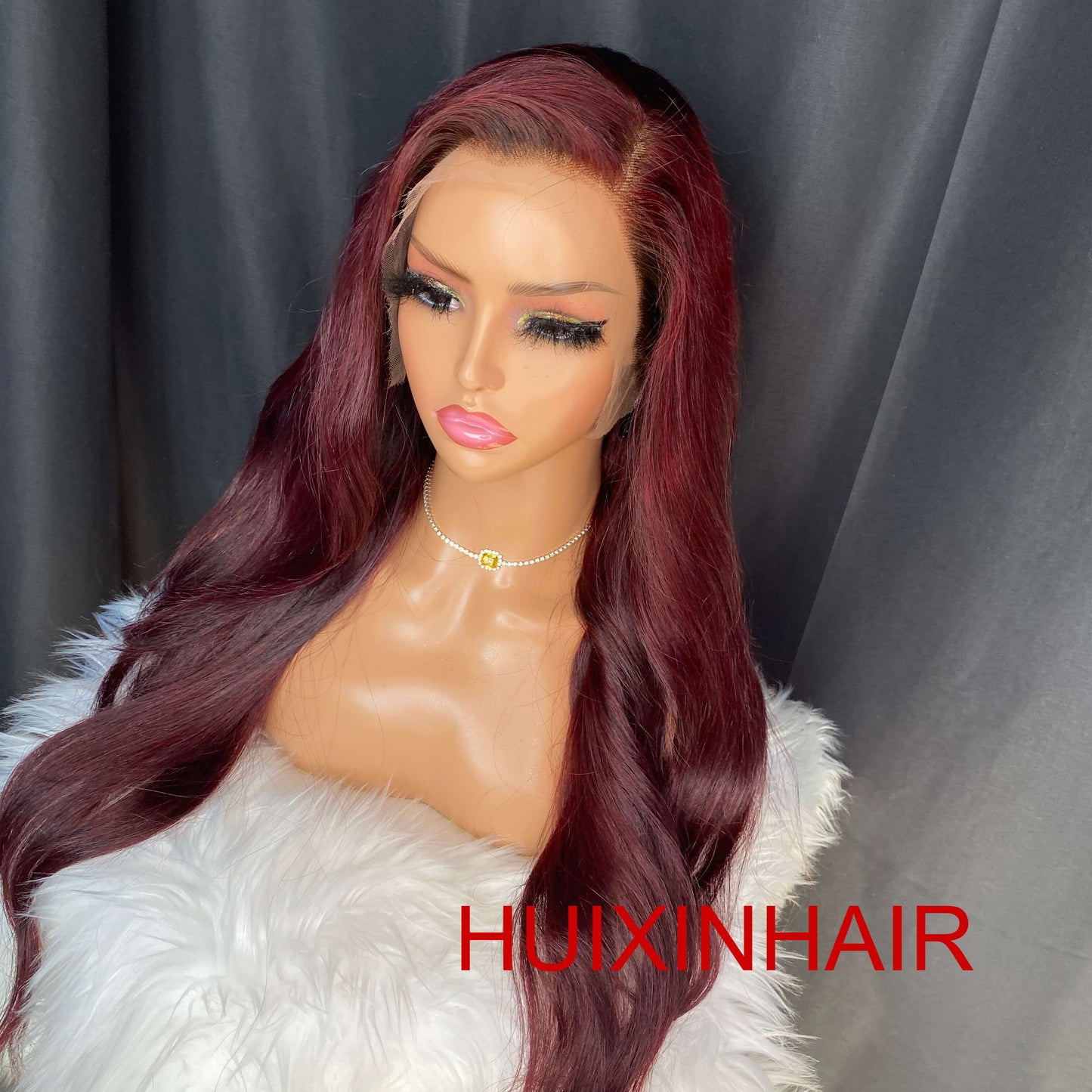 Burgundy Wand Curl 13X4 HD Lace Wig 24''