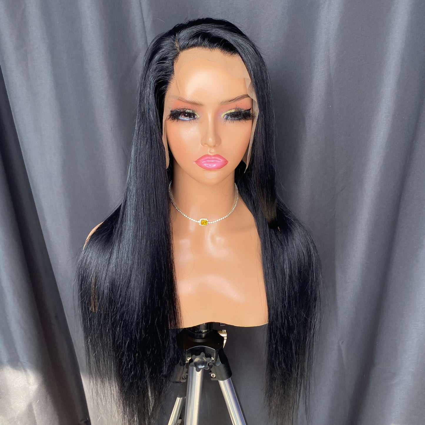 Jet Black Straight 13x4 Lace Frontal Wig  24‘’