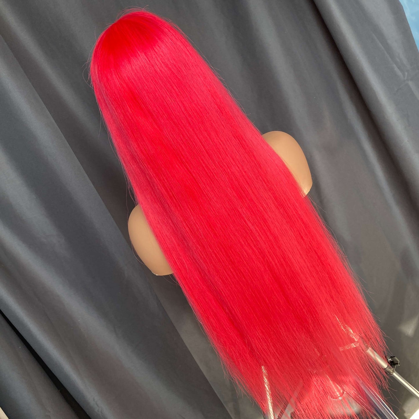 Flame Red straight 13X6 lace frontal wig 26''