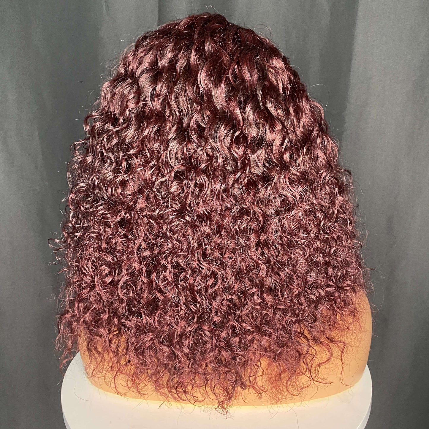 Burgundy Color Water Wave 6x6 Lace Closure Wig 10”