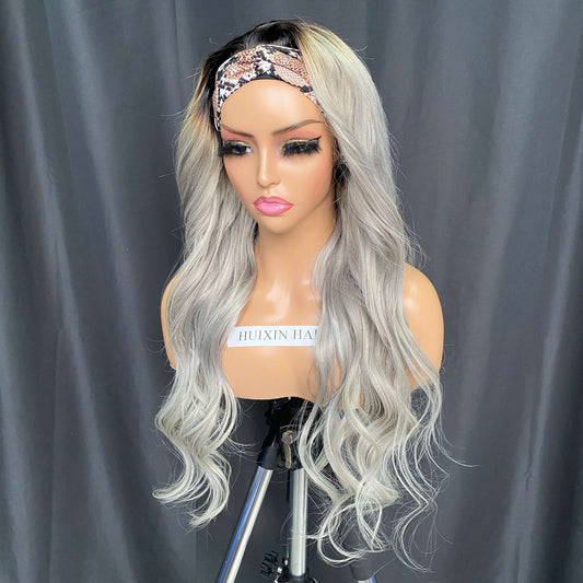 1B/Grey Body Wave Headband Wig 26''