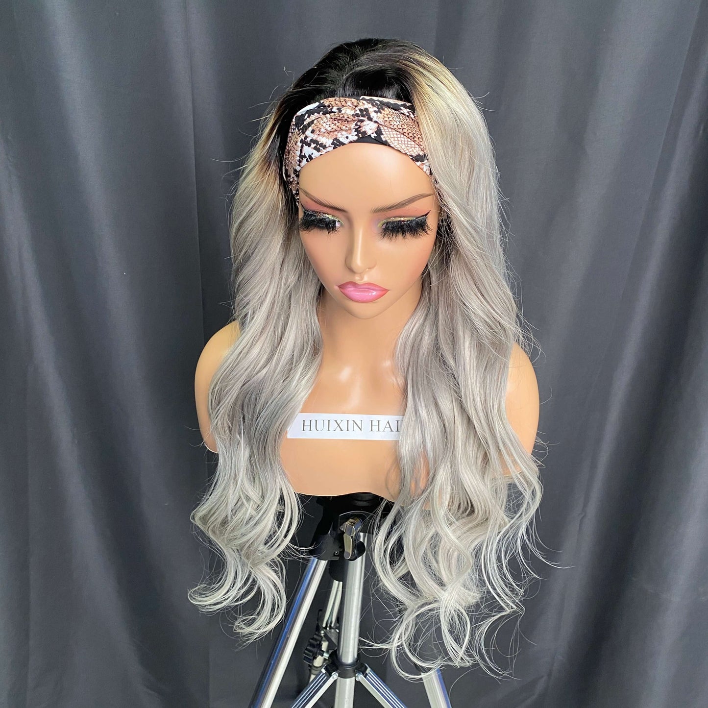 1B/Grey Body Wave Headband Wig 26''