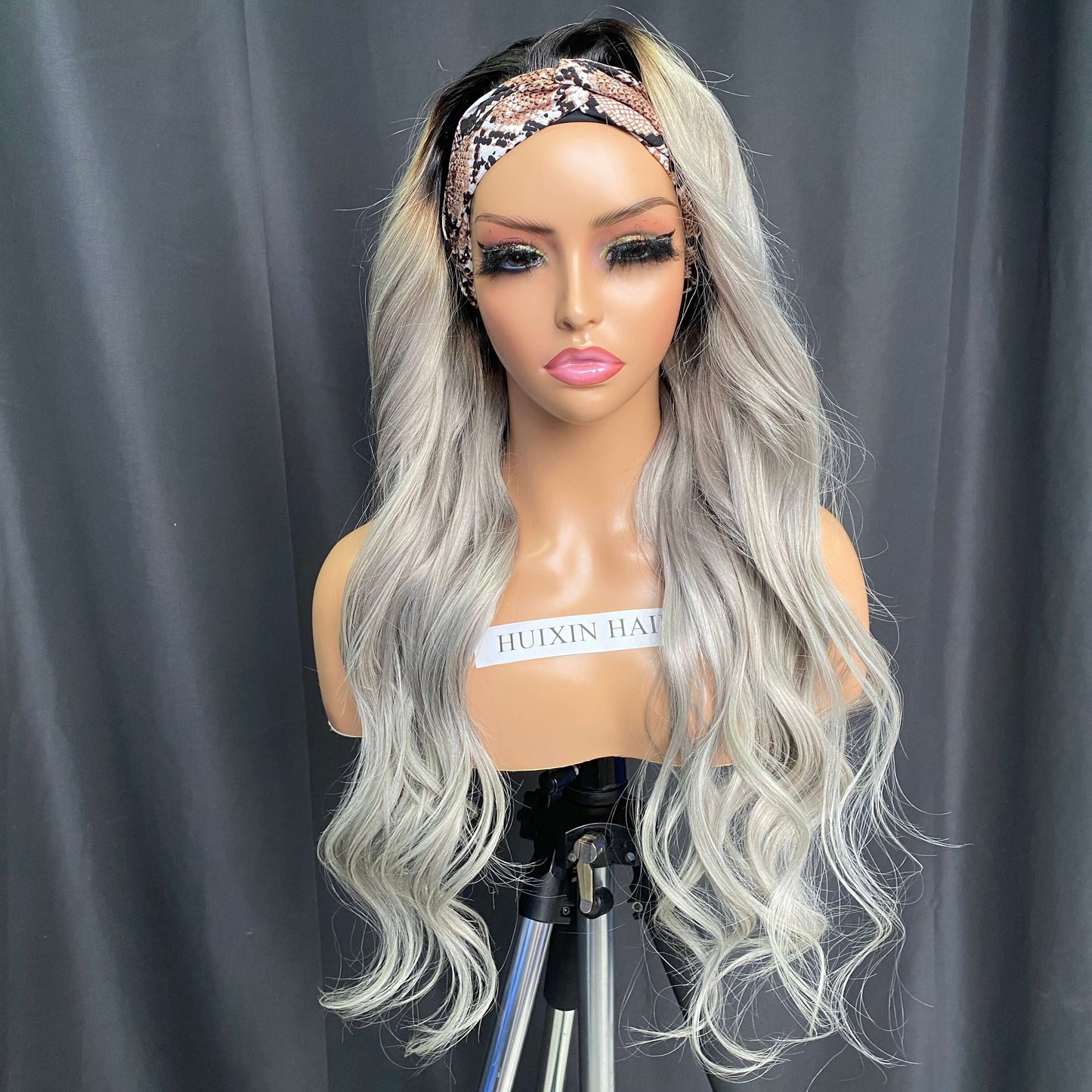 1B/Grey Body Wave Headband Wig 26''