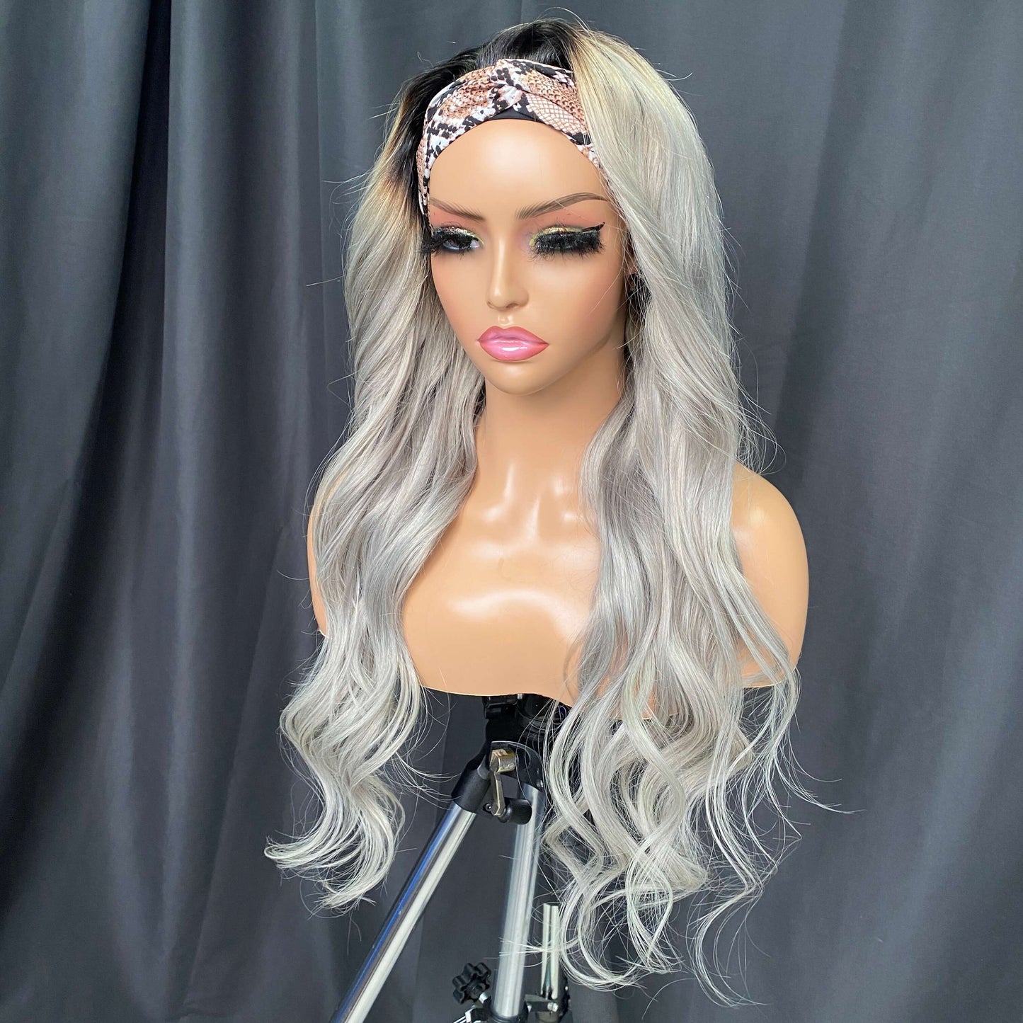 1B/Grey Body Wave Headband Wig 26''