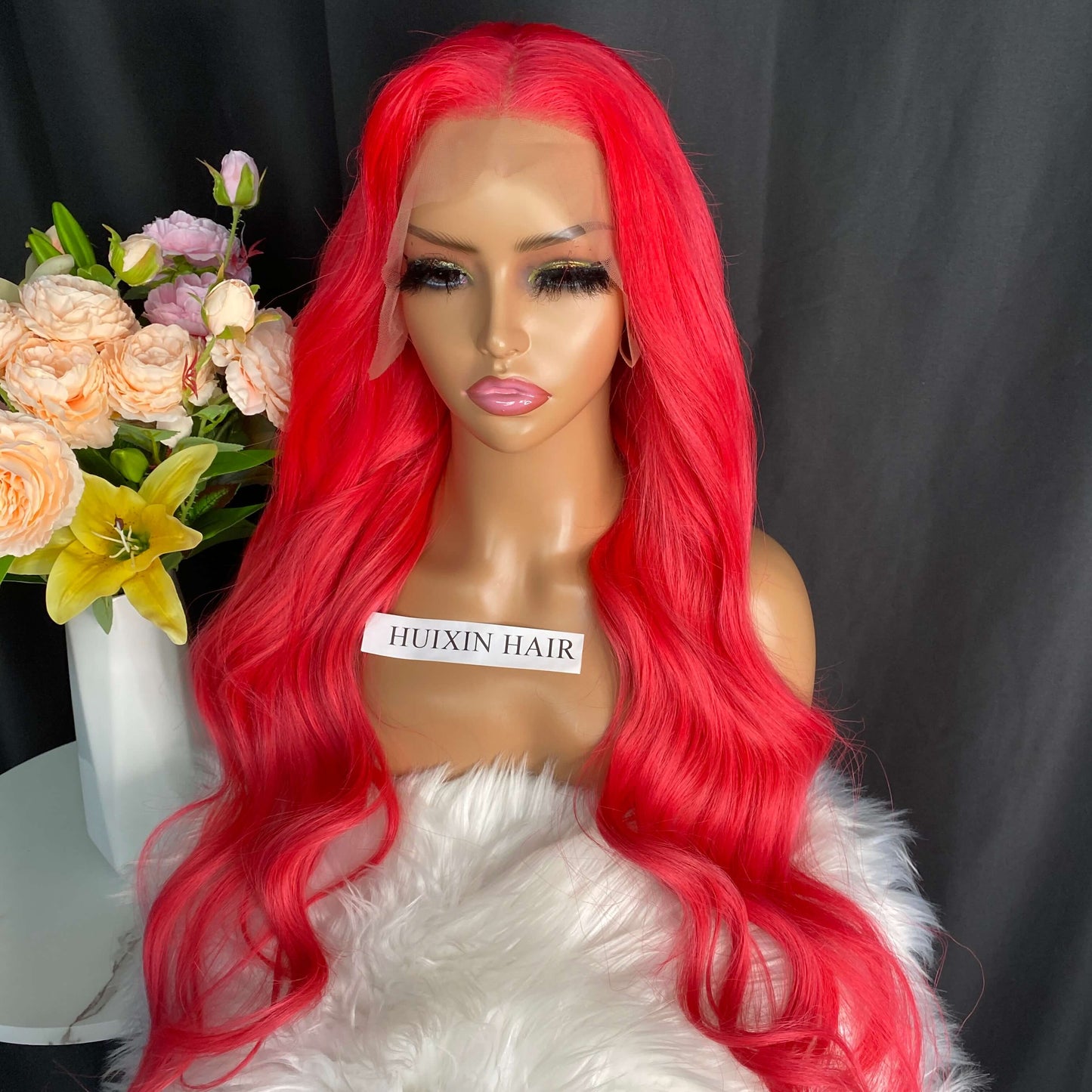 Flame Red Natural Wave 13X6 Lace Frontal Wig 26''