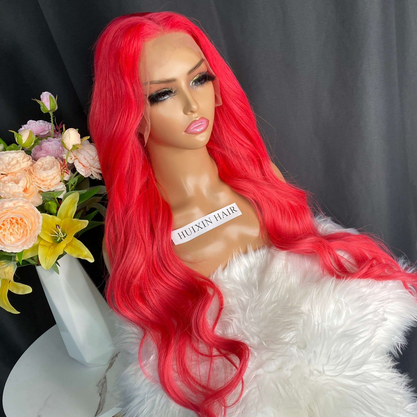 Flame Red Natural Wave 13X6 Lace Frontal Wig 26''