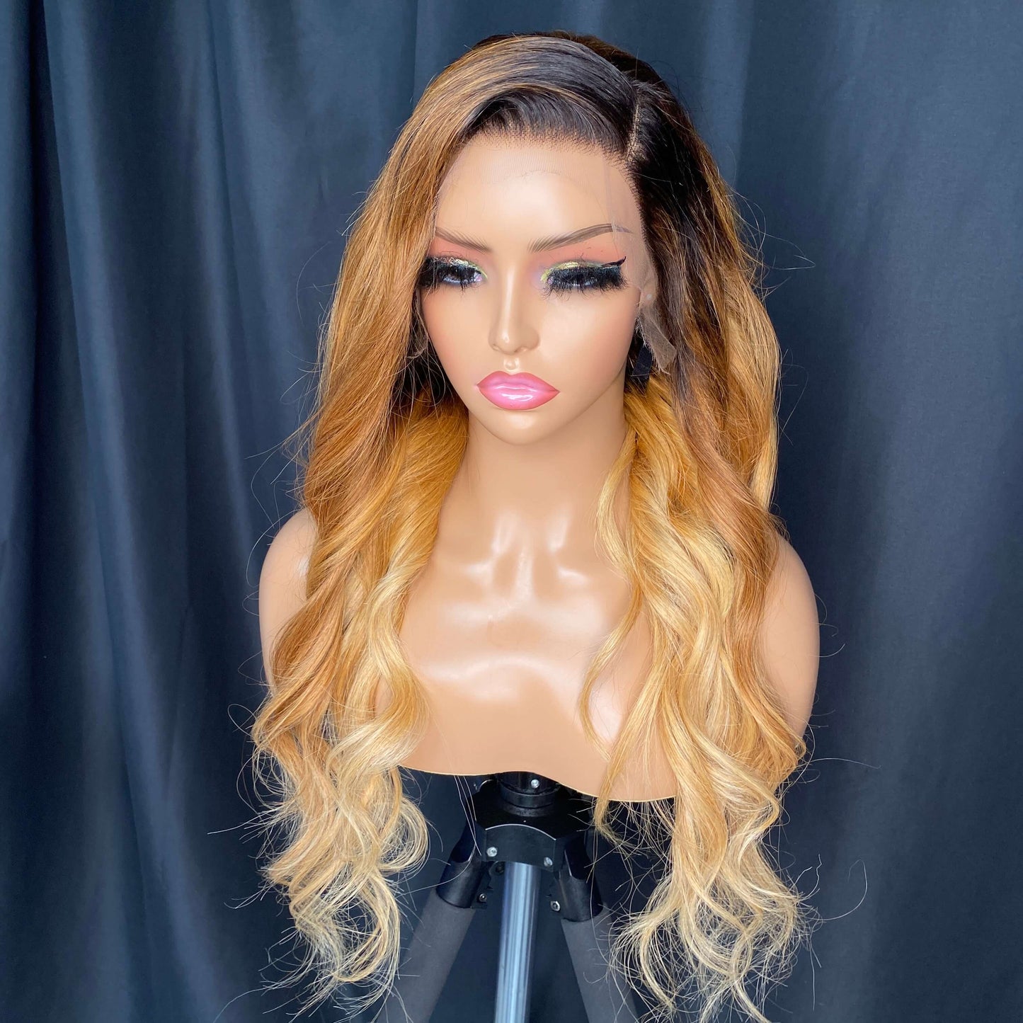 Ombre Blonde Natural Wave 13X4  HD Lace Frontal Wig 22''