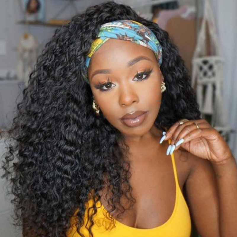 Kinky curly headband wig 24"