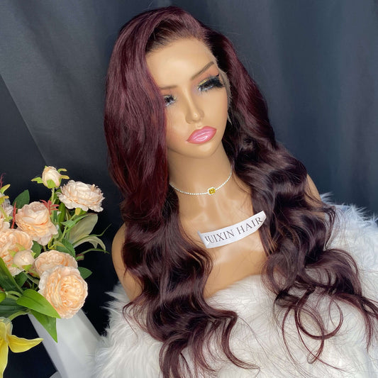 Burgundy Body Wave 13x4 HD Lace Frontal Wig 24”