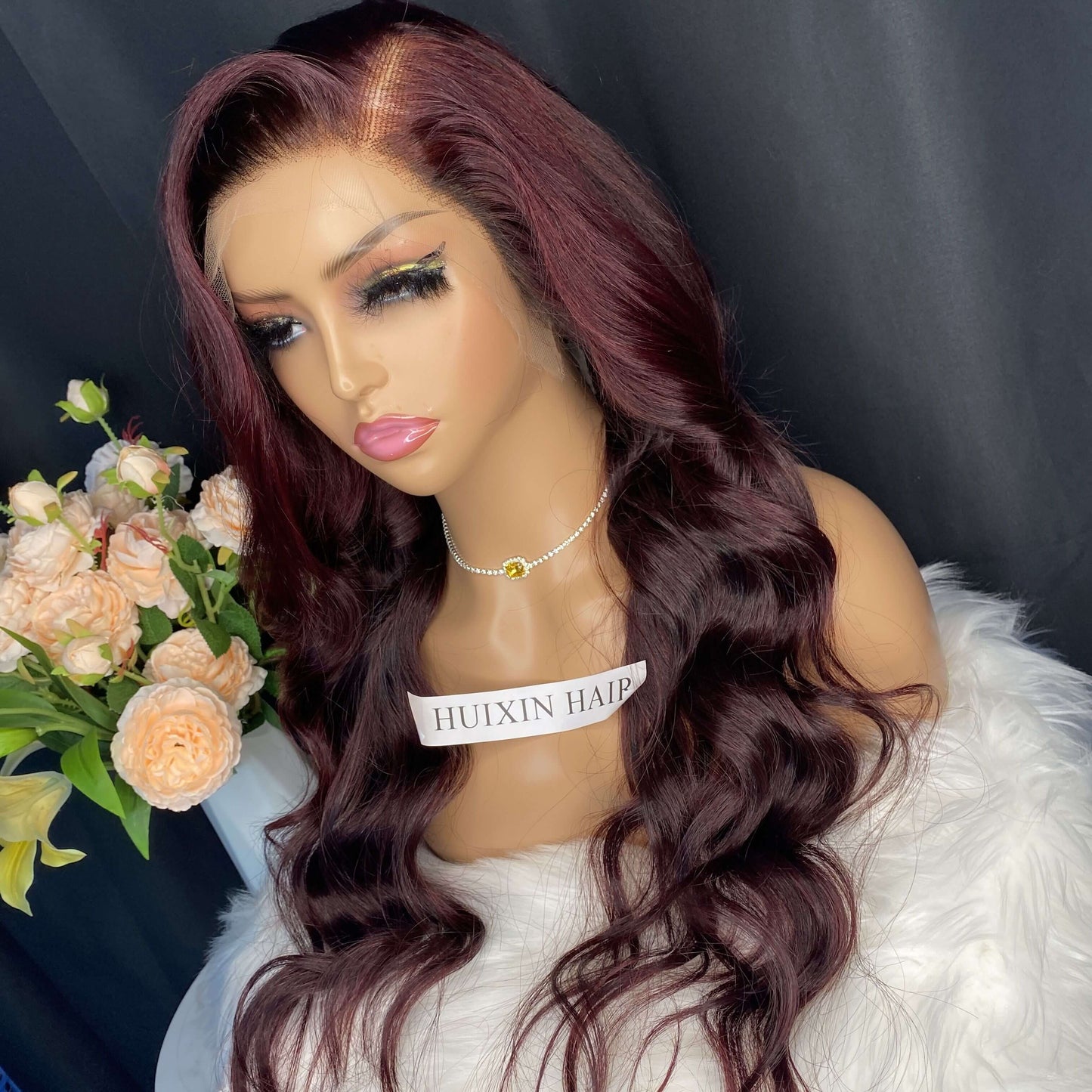 Burgundy Body Wave 13x4 HD Lace Frontal Wig 24”