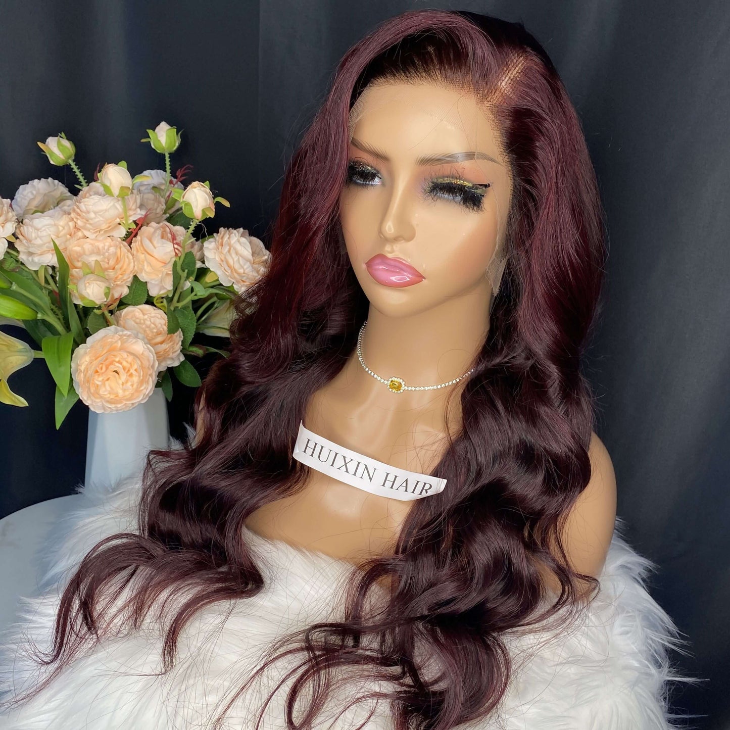 Burgundy Body Wave 13x4 HD Lace Frontal Wig 24”