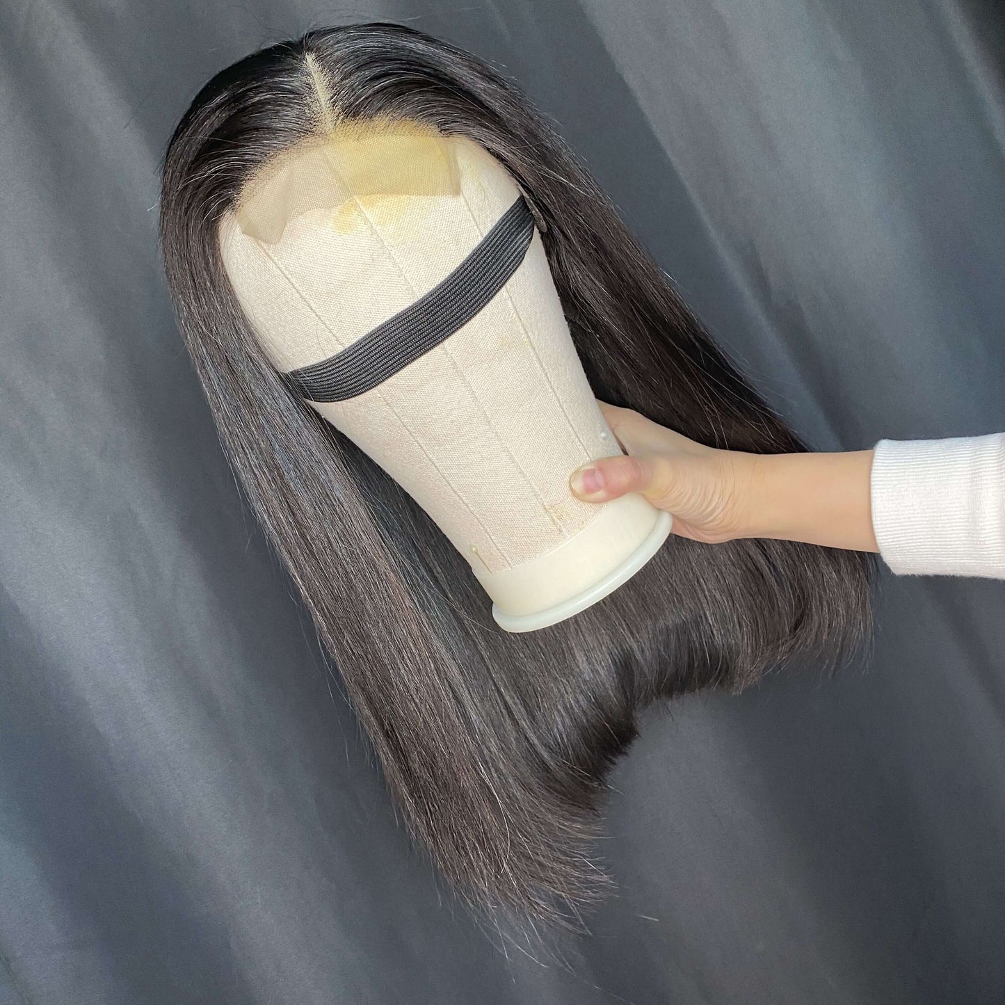 Raw straight bob 4X4 closure wig 14''