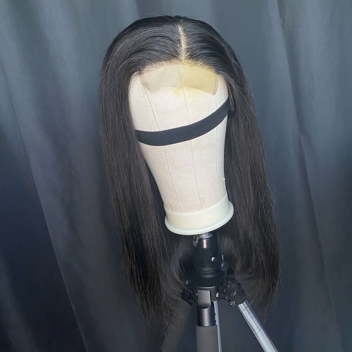 Raw straight bob 4X4 closure wig 14''