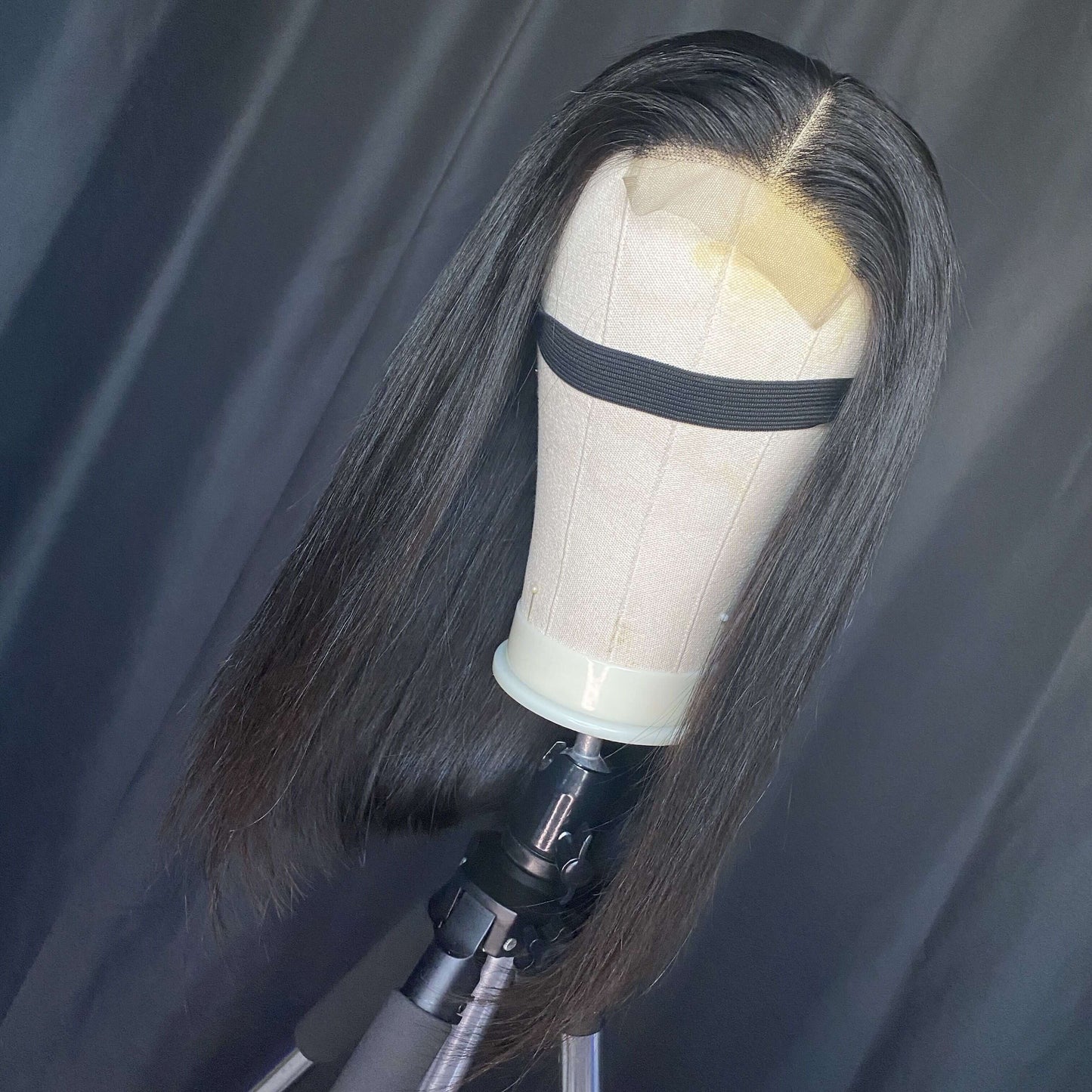 Raw straight bob 4X4 closure wig 14''