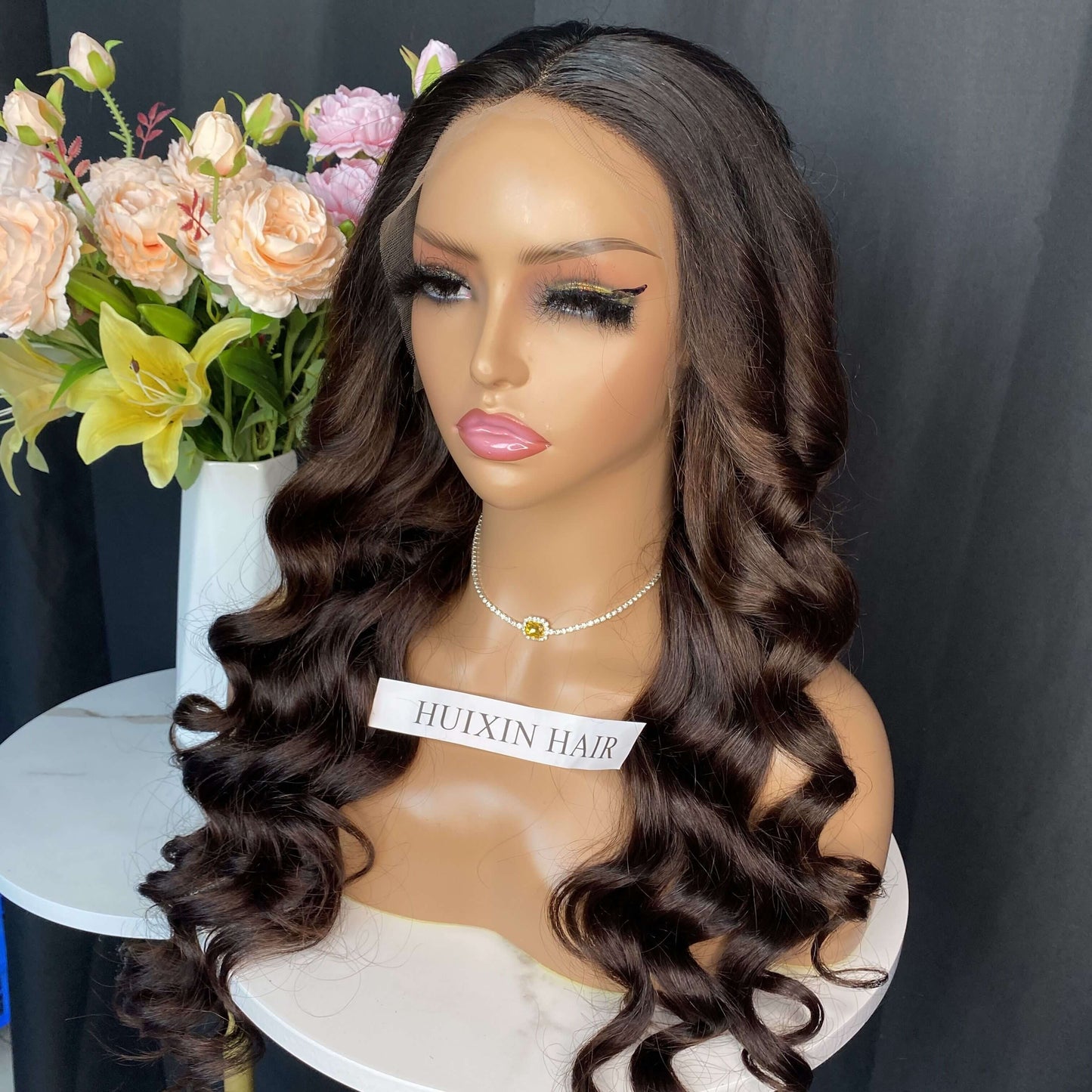 Brown body wave 13x4 HD lace frontal wig 26''