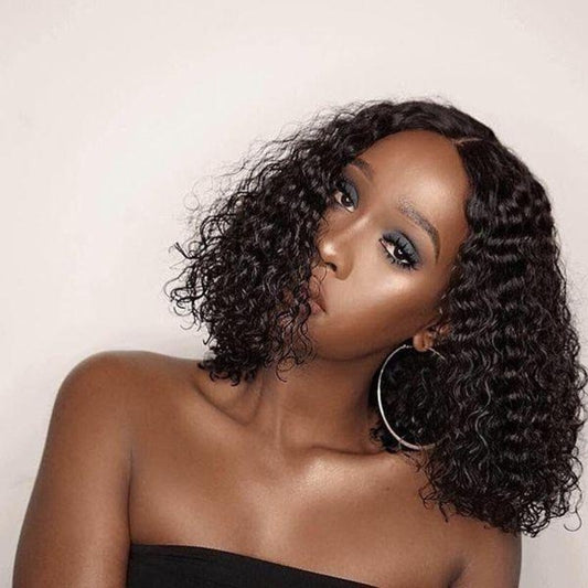 Kinky curly 4x4 lace closure wig 8"